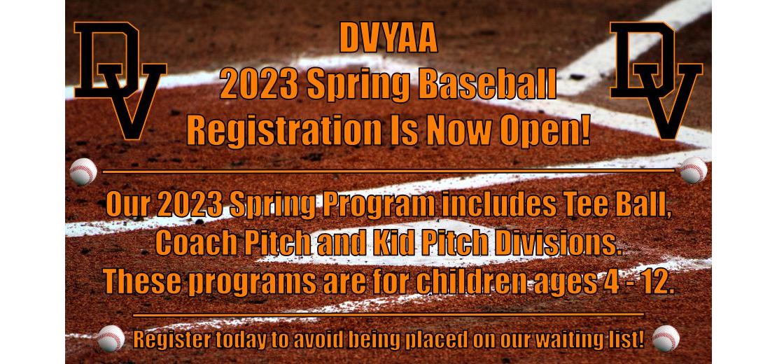2023 Spring Baseball Registration is Now Open!